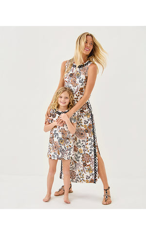 Girls Josette Dress - Coconut Take Meowt