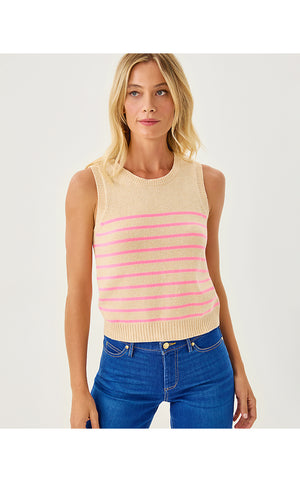 Fairley Stripe Sweater Set - Heathered Wicker Tan Irisistable Stripe