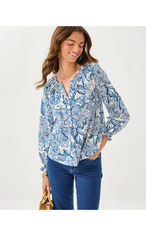 Aldina Button Down Top - Coconut Unforgettable