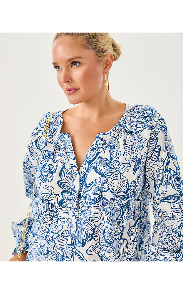 Aldina Button Down Top - Coconut Unforgettable