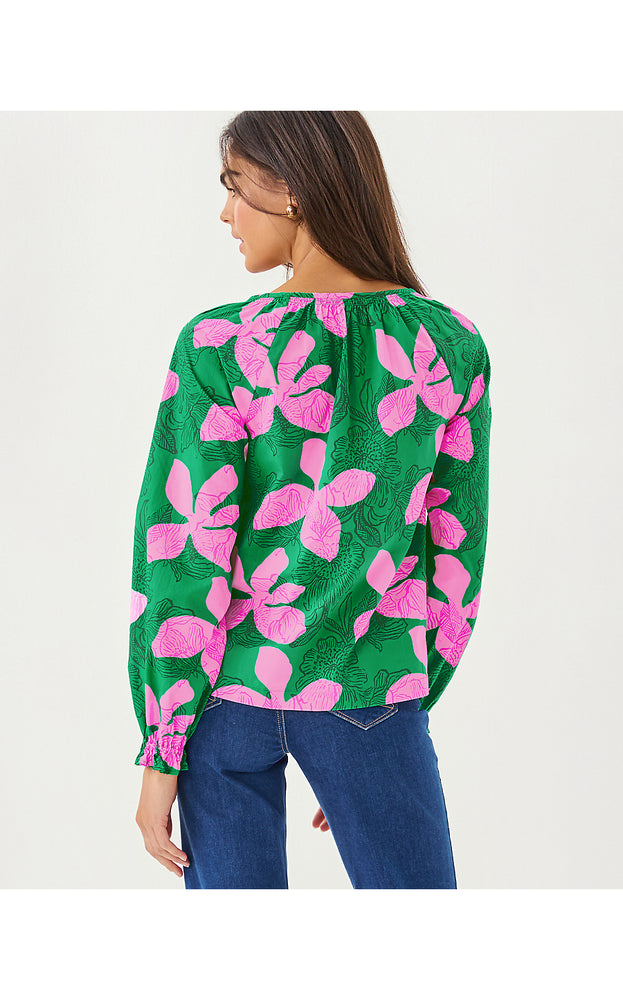 Aldina Button Down Top - Kitts Green Sunset Shadows