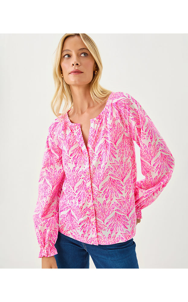 Aldina Button Down Top - Pink Bliss Shady Babe