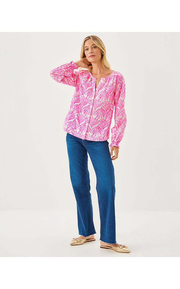 Aldina Button Down Top - Pink Bliss Shady Babe