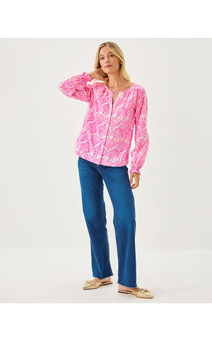 Aldina Button Down Top - Pink Bliss Shady Babe