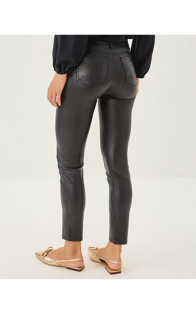 30" South Ocean High Rise Coated Skinny Jean - Noir