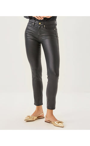 30" South Ocean High Rise Coated Skinny Jean - Noir