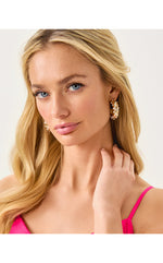 All Dahled Up Hoop Earrings - Gold Metallic