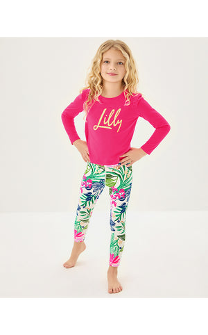 Girls Mini Jansen Long Sleeved Top - Multi Brandmarked Lilly Script Graphic