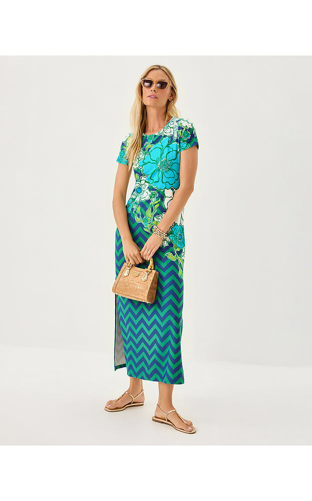 UPF 50+ Kaden Maxi Dress - Starlight Navy Chevs Kiss Engineered ChillyLilly