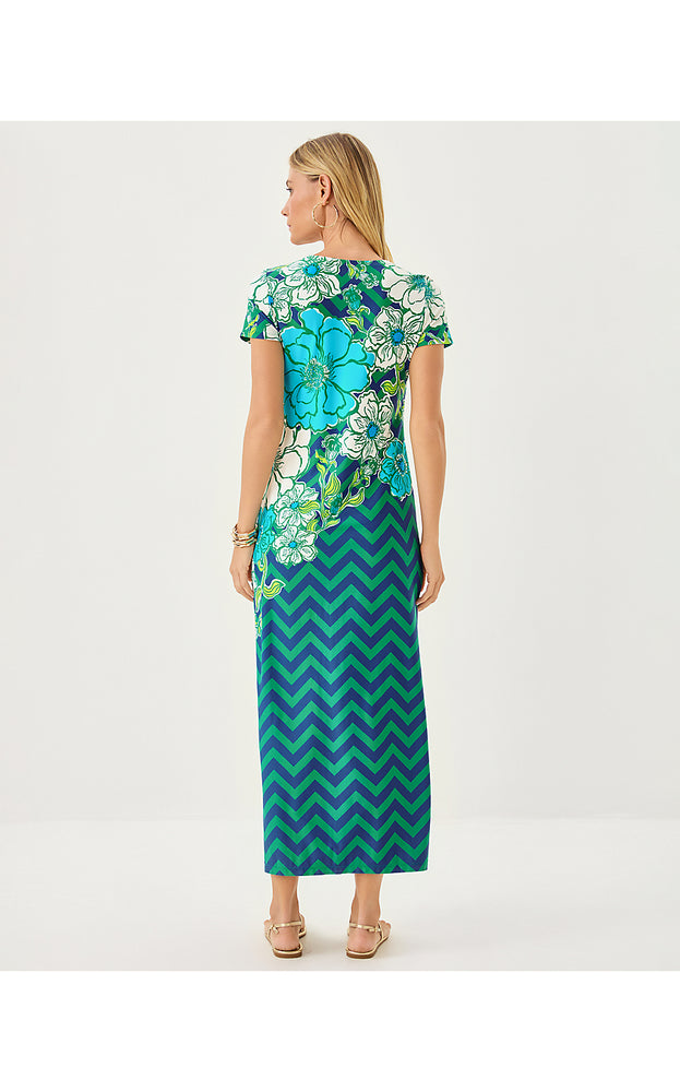 UPF 50+ Kaden Maxi Dress - Starlight Navy Chevs Kiss Engineered ChillyLilly