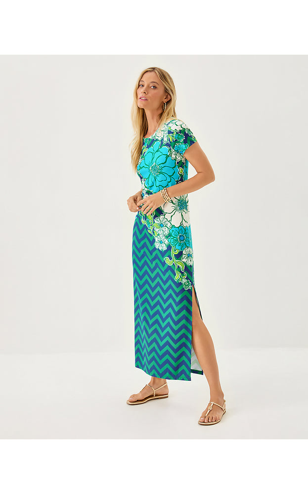UPF 50+ Kaden Maxi Dress - Starlight Navy Chevs Kiss Engineered ChillyLilly