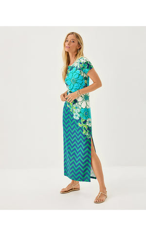 UPF 50+ Kaden Maxi Dress - Starlight Navy Chevs Kiss Engineered ChillyLilly