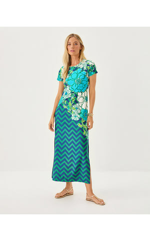 UPF 50+ Kaden Maxi Dress - Starlight Navy Chevs Kiss Engineered ChillyLilly
