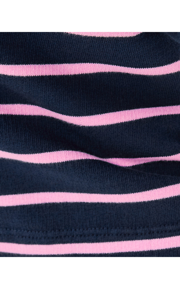 4" Aubra Mid Rise Terry Short - Low Tide Navy Legacy Stripe