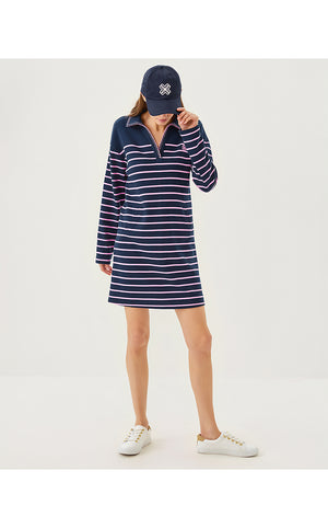 Corvaya Terry Dress - Low Tide Navy Legacy Stripe