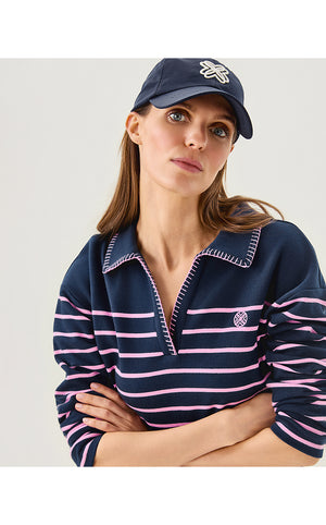 Corvaya Terry Pullover - Low Tide Navy Legacy Stripe