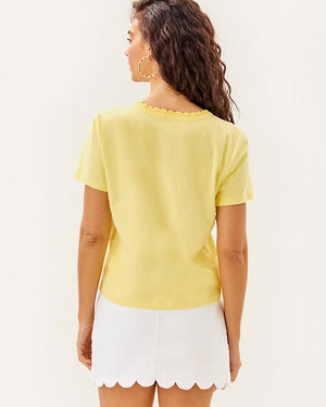 Clairmont Crochet Trimmed Knit Top - Limoncello
