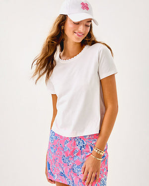 Clairmont Crochet Trimmed Knit Top - Resort White