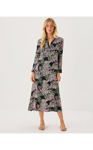 Simona Midi Dress - Onyx PB Anniversary Toile