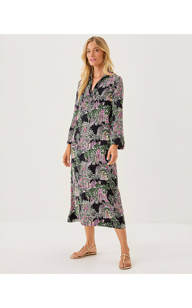 Simona Midi Dress - Onyx PB Anniversary Toile