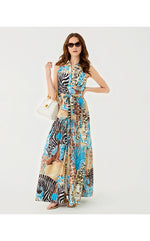 Marria Stretch Maxi Shirtdress - Breezy Aqua Oversized Lilly's Zoo