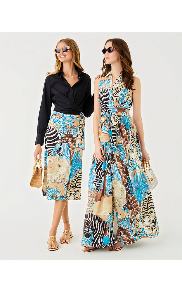 Marria Stretch Maxi Shirtdress - Breezy Aqua Oversized Lilly's Zoo