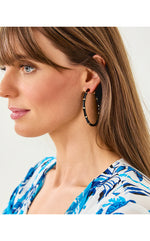 Bamboo Forest Hoop Earrings - Noir