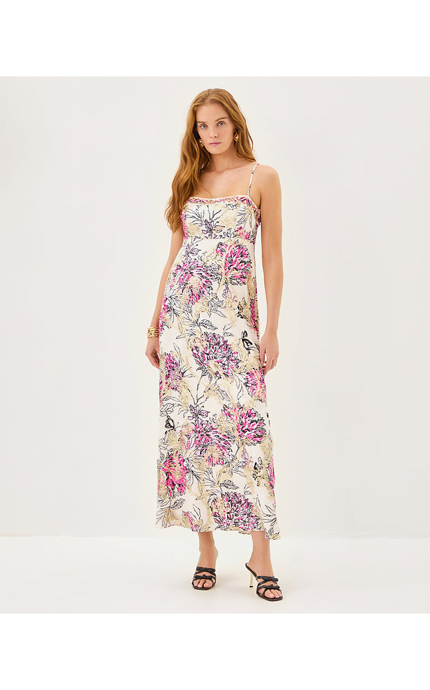 Kristi Jacquard Maxi Dress - Coconut All Dahled Up Engineered Woven