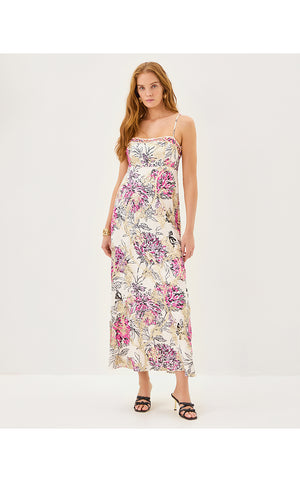 Kristi Jacquard Maxi Dress - Coconut All Dahled Up Engineered Woven