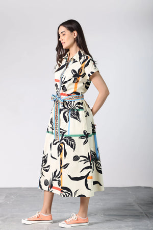 Rylie Dress - Stripe Florals