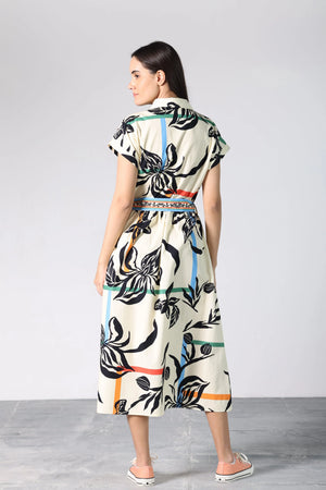 Rylie Dress - Stripe Florals