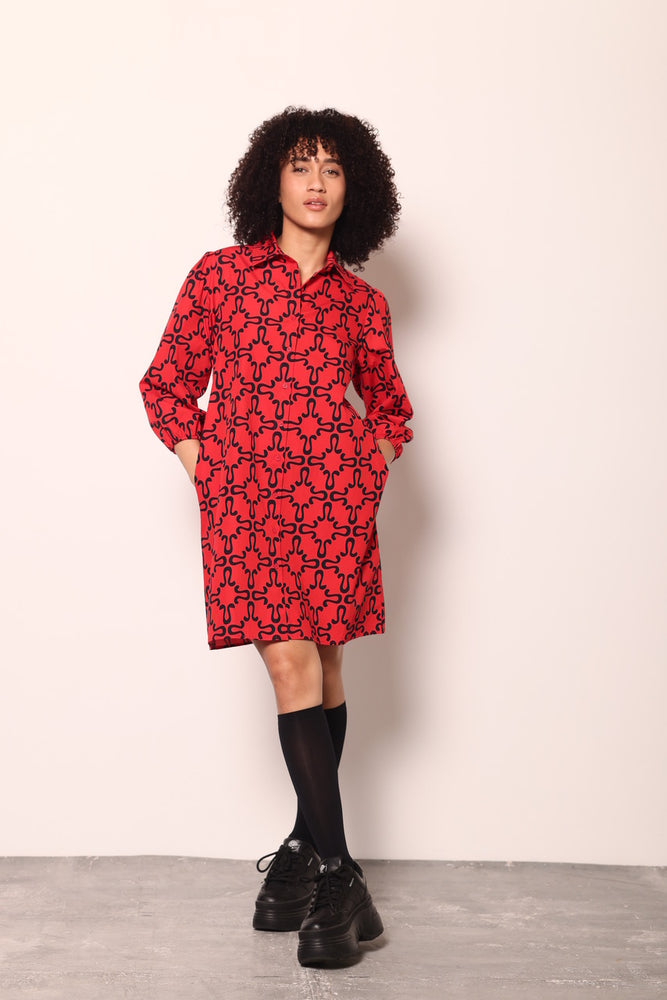 Ava Dress - Red/Black