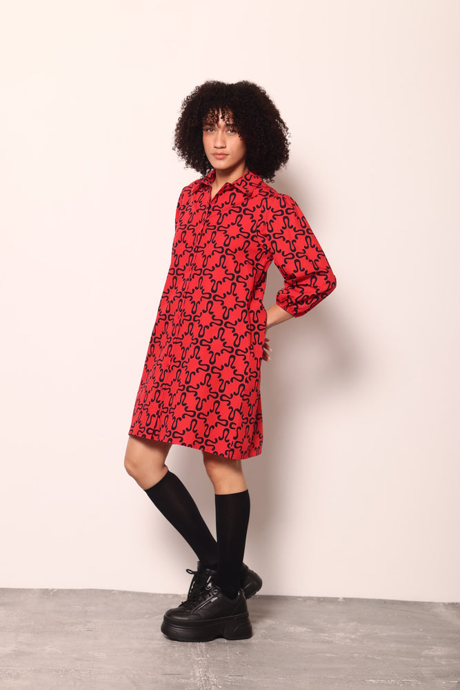 Ava Dress - Red/Black