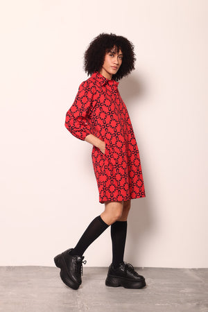 Ava Dress - Red/Black
