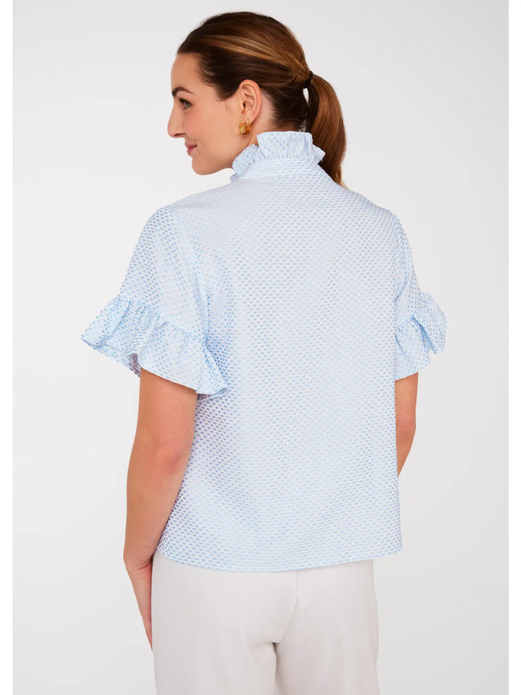 Sadie Top Light Blue Tufted Cotton