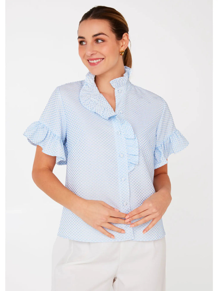 Sadie Top Light Blue Tufted Cotton