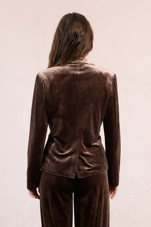 Ladies Knitted Blazer - Brown