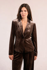 Ladies Knitted Blazer - Brown