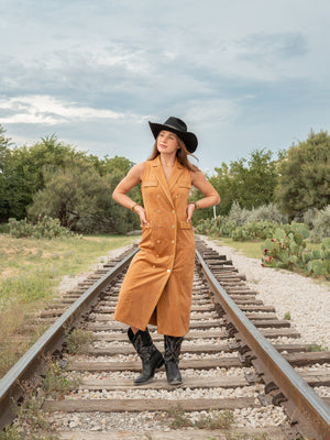 Kelly Dress - Brown Sugar Suede