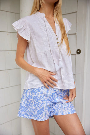 Printed Shorts - Tropical Block Print