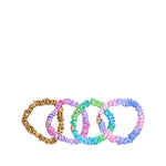 Mini Scrunchie Set of 4, Gold Lame/ Lilac Opal Confetti Ombre