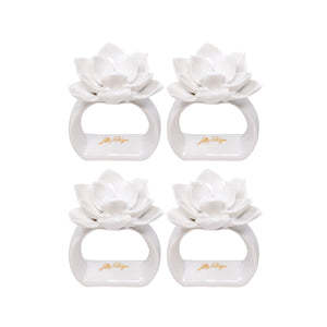 Ceramic Floral Napkin Ring Set, Flower