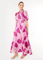 Charlotte Gown Magenta Pansy Vine Organza
