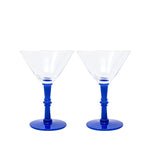 Martini Glass Set, Blue Stream