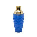 Glass Hobnail Cocktail Shaker, Blue Stream Hobnail