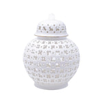 Small Ginger Jar, White Lattice