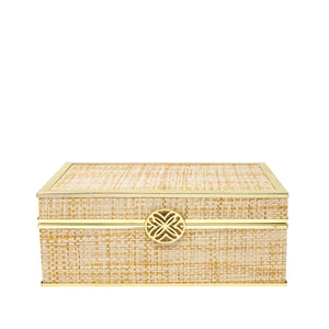 Jewelry Box, Gold Raffia