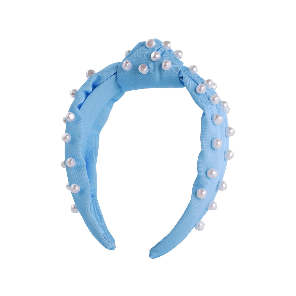 
            
                Load image into Gallery viewer, Slim Knot Embellished Headband, Hydra Blue
            
        