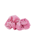 Velvet Layered Ruffle Scrunchie, Conch Shell Pink