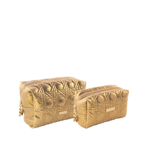 Travel Pouch Set, Gold Lattice